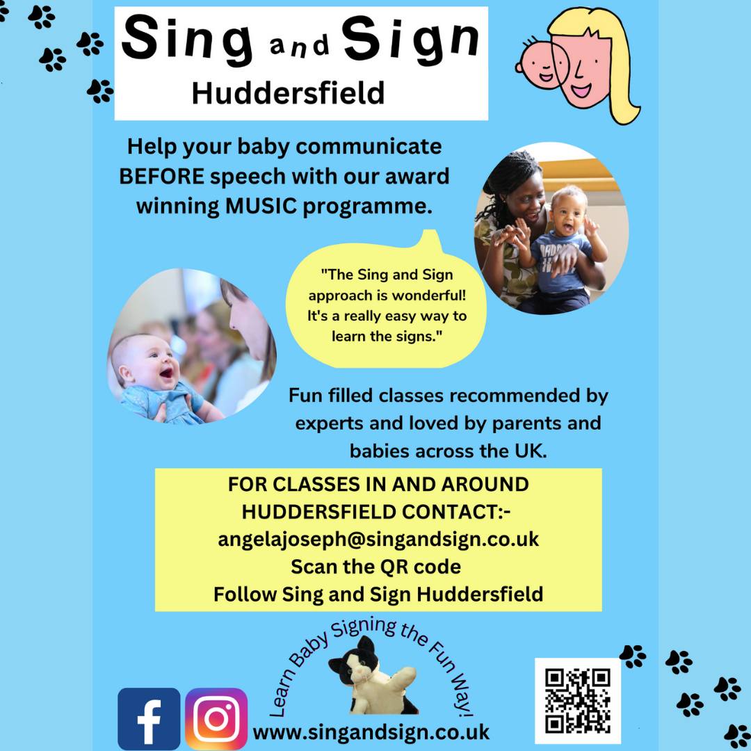 sing and sign huddersfield baby classes poster
